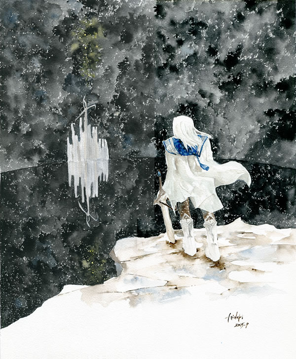 [ $B9-$2$?<j$N@h$N@w$a$?;X!#(J ]